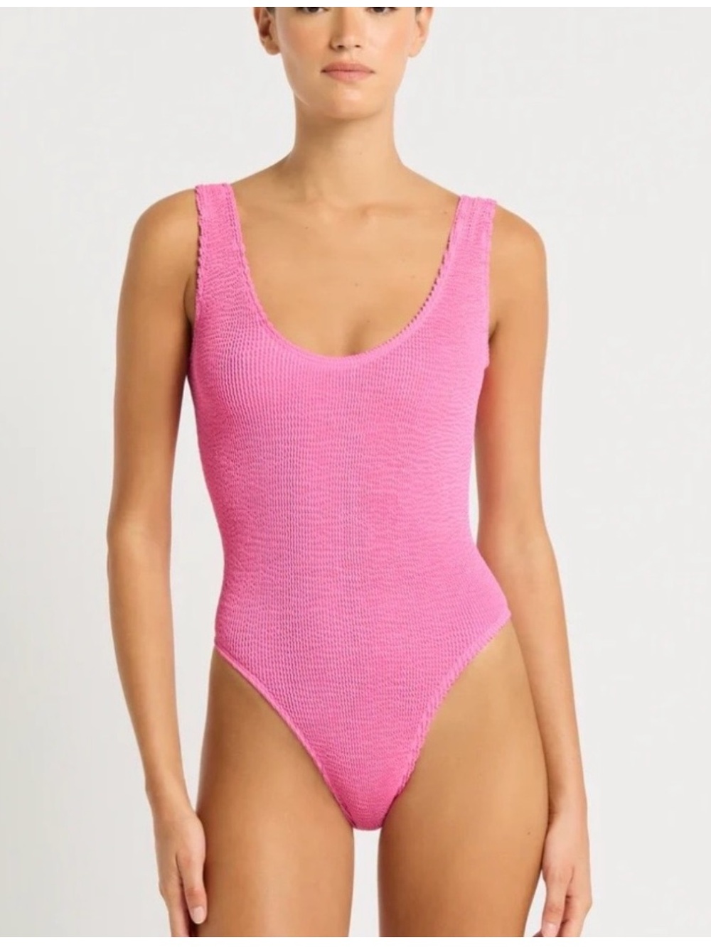 bond-eye Pink Textured One-Piece Swimsuit - Picture 8 of 11